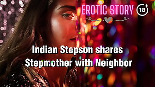 Indian Stepson shares Stepmother back Neighbor