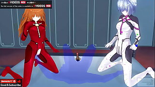 エロアニメ　レイ、アスカと3P中出し、レズあり　無料Sample