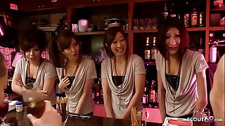 Swinger Intercourse Orgy with Petite Asian Babyhood in Japanese Club