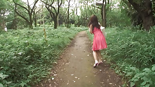 性感的日本宝贝在户外手淫